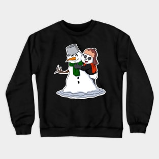 Cute Christmas Panda with Snowman Crewneck Sweatshirt